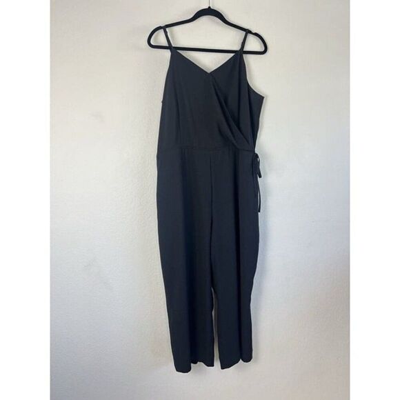 LOFT Womens Black Sleeveless Surplice V-Neck Jumpsuit Women’s Plus Size 18P - Picture 1 of 11